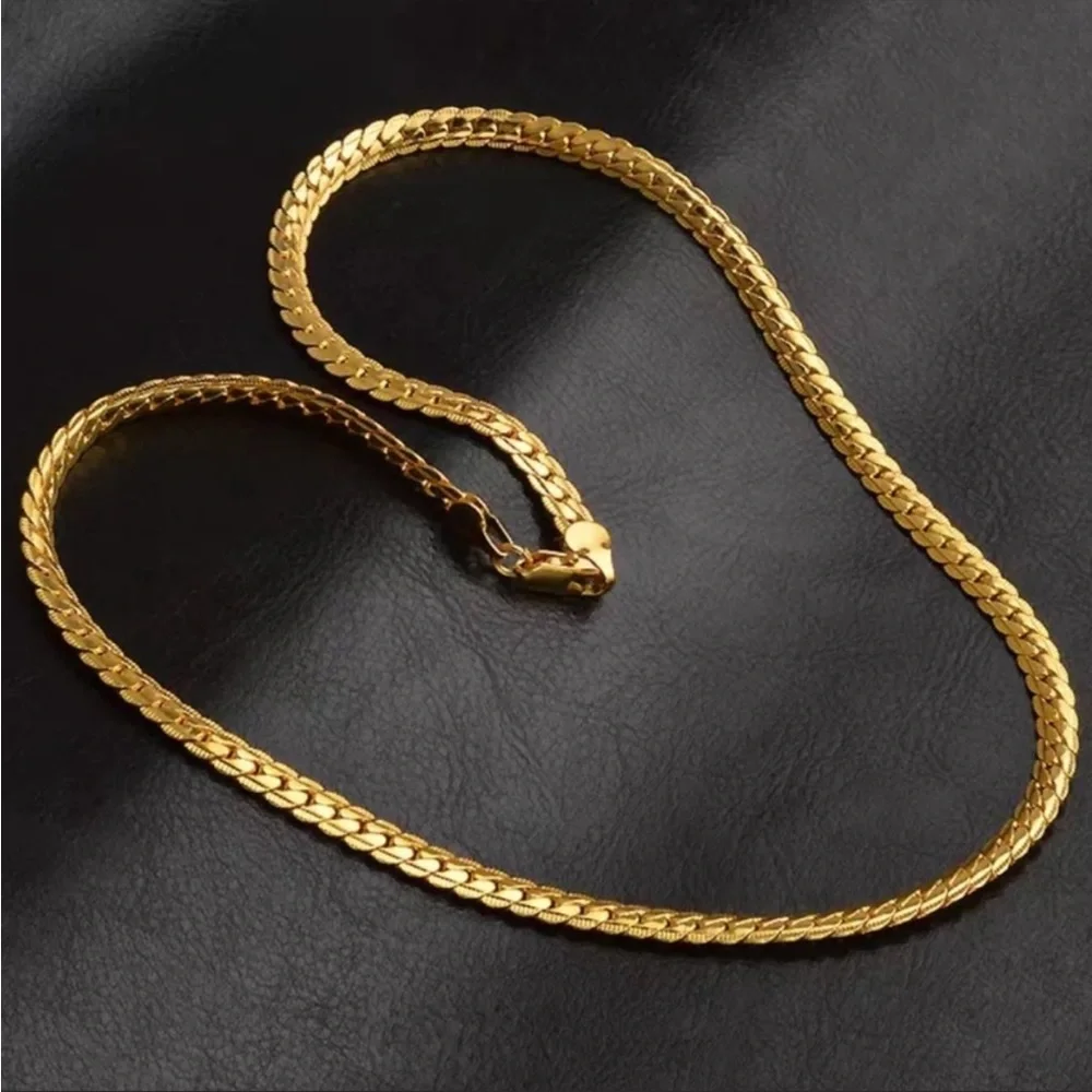 LUXURY 20” NEW 18K GOLD SNAKE NECKLACE - Picture 2 of 5